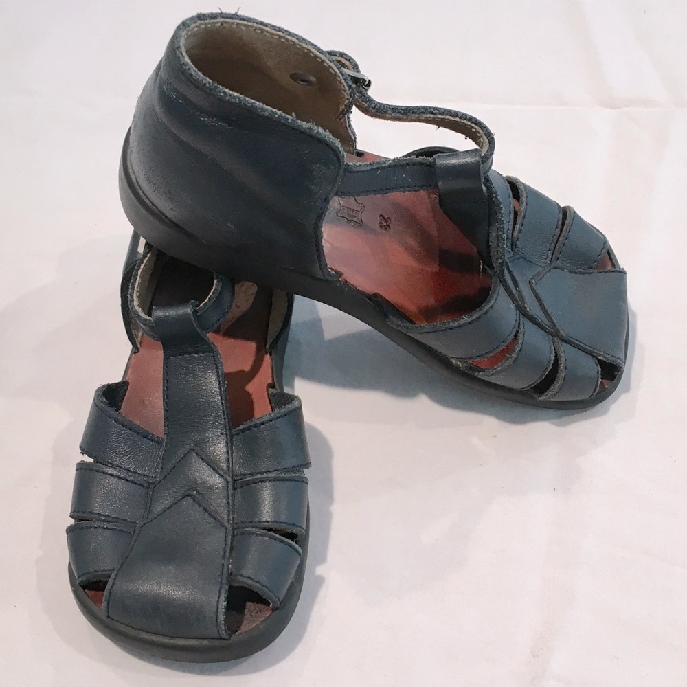 ASTER Infant French Fisherman Sandals Navy Leather